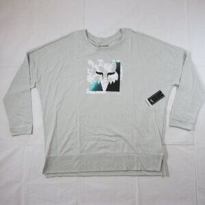 Fox Racing Women's Lg Long Sleeve Detonate Logo Graphic T-Shirt - Light Grey